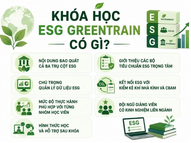 Nội dung khoá học ESG của Greentrain